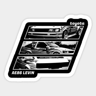 TOYOTA COROLLA AE86 LEVIN D1GP Black 'N White Archive 2 (Black Version) Sticker